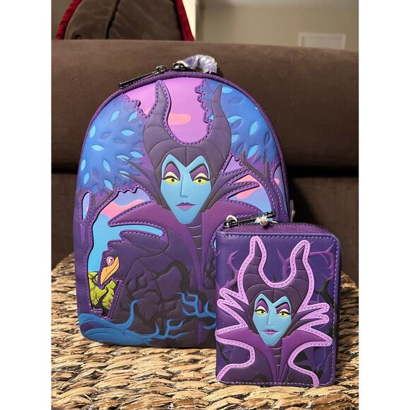 Loungefly Handbags - Loungefly Disney Sleeping Beauty Maleficent Mini Backpack Wallet